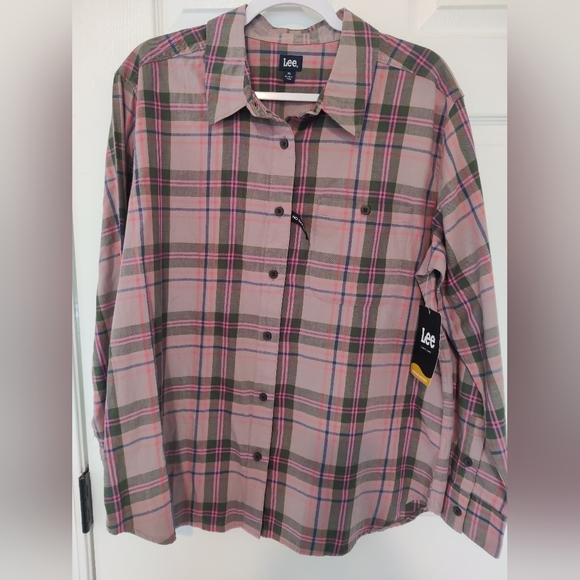 New with Tags Women's XL Lee Multicolor Plaid Shirt Country Cotton - Picture 2 of 9
